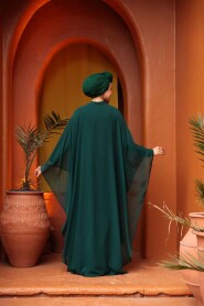 Modest Emerald Green Cape Evening Gown 25909ZY - 3