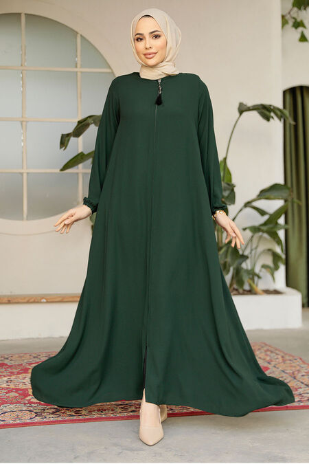 Modest Emerald Green Dubai Abaya 26301ZY - NEVA STYLE