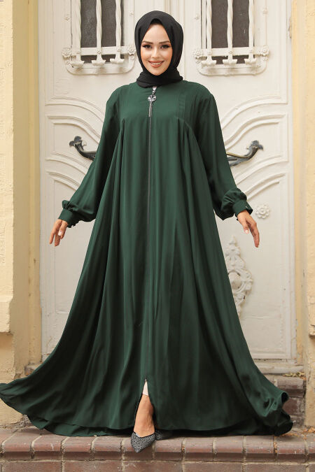 Modest Emerald Green Dubai Abaya 520180ZY - NEVA STYLE