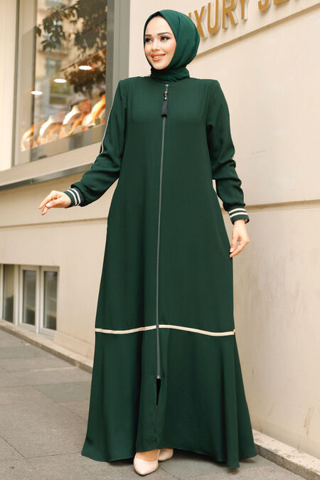 Modest Emerald Green Dubai Abaya 62101ZY - NEVA STYLE