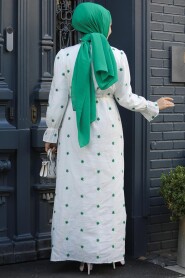 Modest Emerald Green Eid Dress 13503ZY - 3