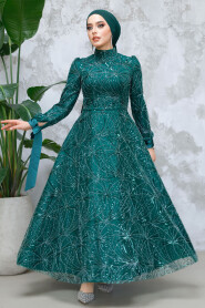 Modest Emerald Green Elegant Evening Gown 4908ZY - 2