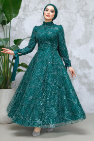 Modest Emerald Green Elegant Evening Gown 4908ZY - 3