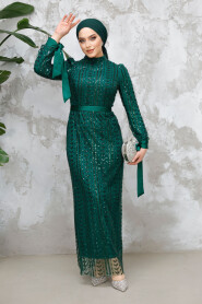 Modest Emerald Green Engagement Gown 4891ZY - 3