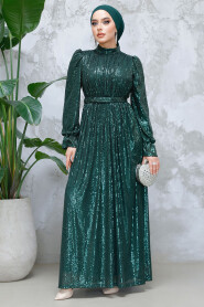 Modest Emerald Green Evening Gown With Long Sleeve 44961ZY - 2