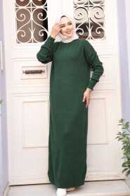 Modest Emerald Green Knitwear Dress 60481ZY - 2