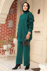 Modest Emerald Green Knitwear Dual Suit 10217ZY - 1