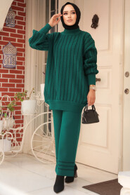 Modest Emerald Green Knitwear Dual Suit 10217ZY - 2