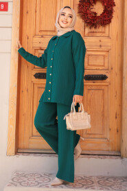 Modest Emerald Green Knitwear Dual Suit 10239ZY - 1