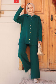 Modest Emerald Green Knitwear Dual Suit 10239ZY - 2