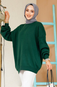 Modest Emerald Green Knitwear Jumper Top 17201ZY - 2