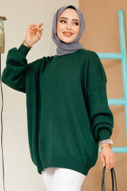 Modest Emerald Green Knitwear Jumper Top 17201ZY - 3