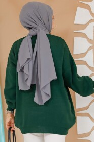 Modest Emerald Green Knitwear Jumper Top 17201ZY - 4