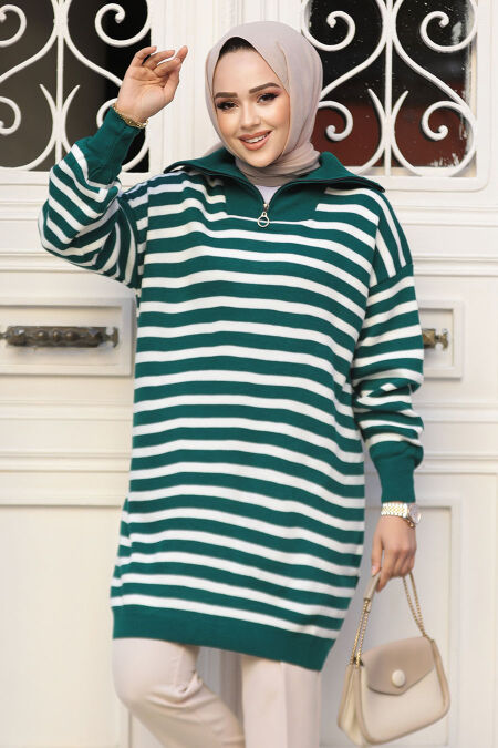 Modest Emerald Green Knitwear Top 65902ZY - NEVA STYLE