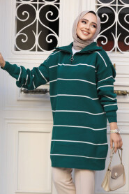 Modest Emerald Green Knitwear Tunic 65901ZY - 2