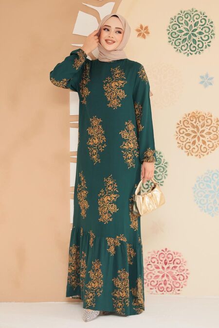 Modest Emerald Green Long Dress 15731ZY - NEVA STYLE