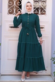 Modest Emerald Green Long Dress 596ZY - 2