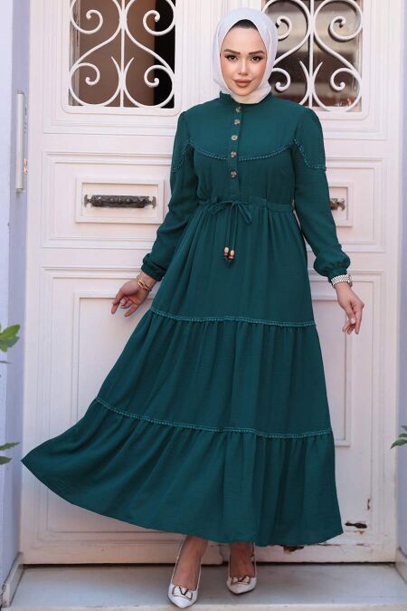 Modest Emerald Green Long Dress 596ZY - NEVA STYLE