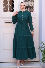 Modest Emerald Green Long Dress 596ZY - 3