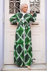 Modest Emerald Green Long Sleeve Dress 23922ZY 