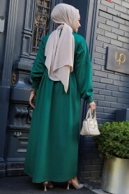 Modest Emerald Green Long Sleeve Dress 36902ZY - 3