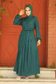 Modest Emerald Green Long Sleeve Dress 60931ZY - 3