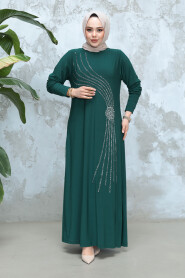 Modest Emerald Green Long Sleeve Dress 9345ZY - 2