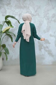 Modest Emerald Green Long Sleeve Dress 9345ZY - 3