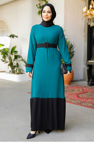 Modest Emerald Green Long Sleeve Maxi Dress 51954ZY - 4