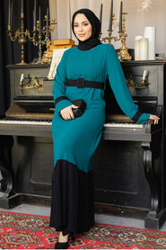 Modest Emerald Green Long Sleeve Maxi Dress 51954ZY - 1