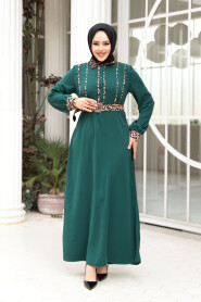 Modest Emerald Green Maxi Dress 10246ZY - 2