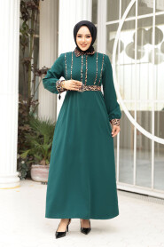 Modest Emerald Green Maxi Dress 10246ZY - 3