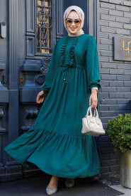 Modest Emerald Green Maxi Dress 6731ZY - 2