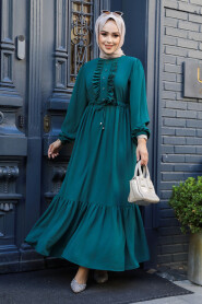 Modest Emerald Green Maxi Dress 6731ZY - 1