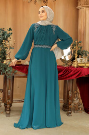 Modest Emerald Green Plus Size Dress 25879ZY - 3