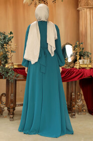 Modest Emerald Green Plus Size Dress 25879ZY - 4