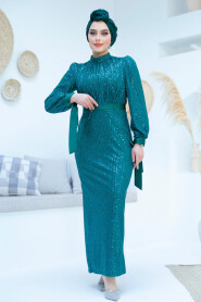 Modest Emerald Green Prom Dress 4667ZY - 3