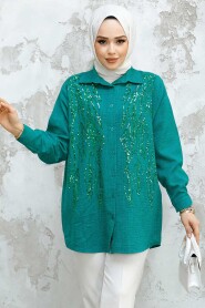 Modest Emerald Green Shirt Top 45280ZY - 2