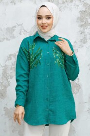 Modest Emerald Green Shirt Tunic 4526ZY - 2
