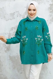 Modest Emerald Green Shirt Tunic 45270ZY 