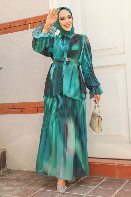 Modest Emerald Green Skirt Dual Suit 45291ZY - NEVA STYLE