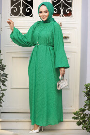 Modest Emerald Green Summer Dress 14291ZY - 3