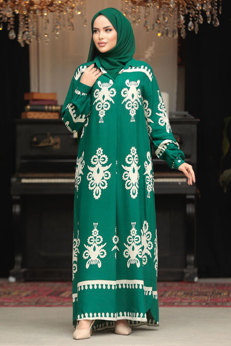 Modest Emerald Green Summer Dress 23172ZY - NEVA STYLE