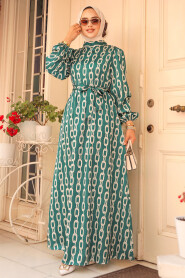 Modest Emerald Green Summer Dress 23422ZY - 3