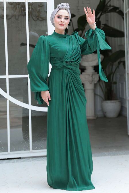 Modest Emerald Green Wedding Dress 52285ZY - NEVA STYLE