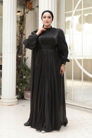 Modest Evening Dress - Cape Detail Black Modest Evening Dress 5447S - 2