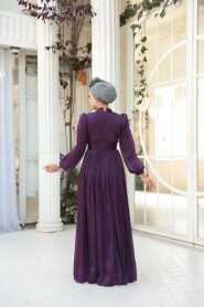 Modest Evening Dress - Draped Damson Modest Evening Dress 54041MU - 4
