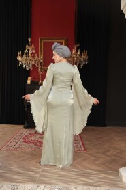 Modest Evening Dress - Ruffle Sleeve Mint Modest Evening Dress 5322MINT - 5