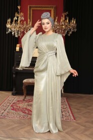 Modest Evening Dress - Ruffle Sleeve Mint Modest Evening Dress 5322MINT - 3