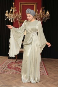 Modest Evening Dress - Ruffle Sleeve Mint Modest Evening Dress 5322MINT - 1